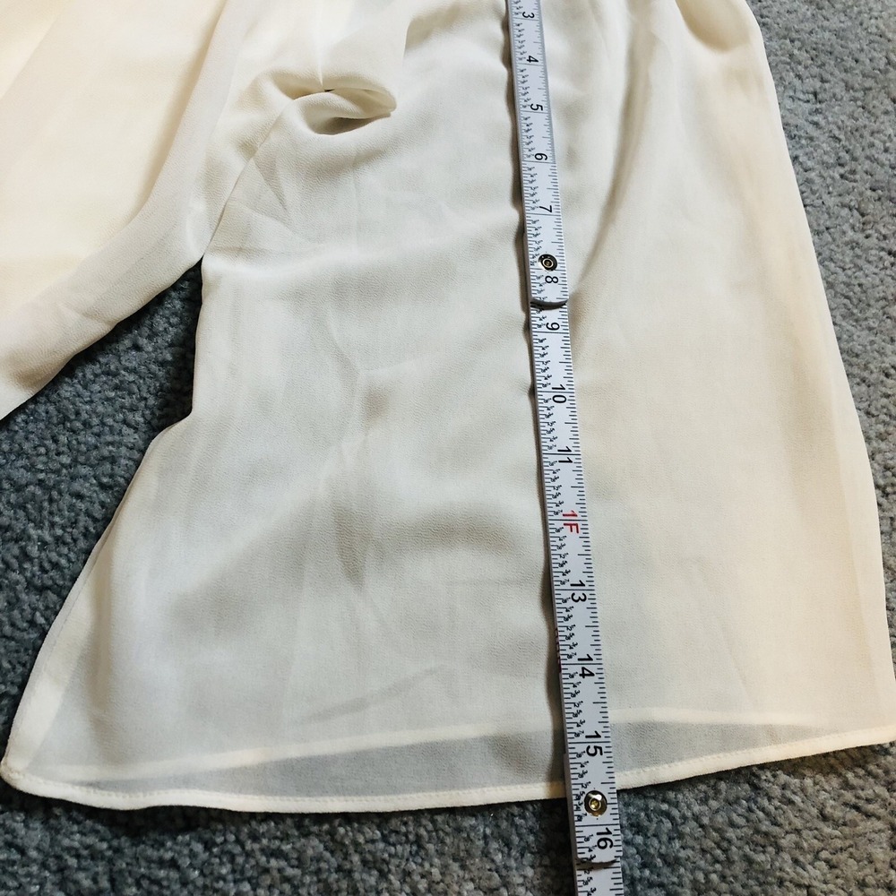 Love Culture Layered Mini Dress Sz S Cold Shoulder Ivory Belted Tassels Coastal - Picture 12 of 13
